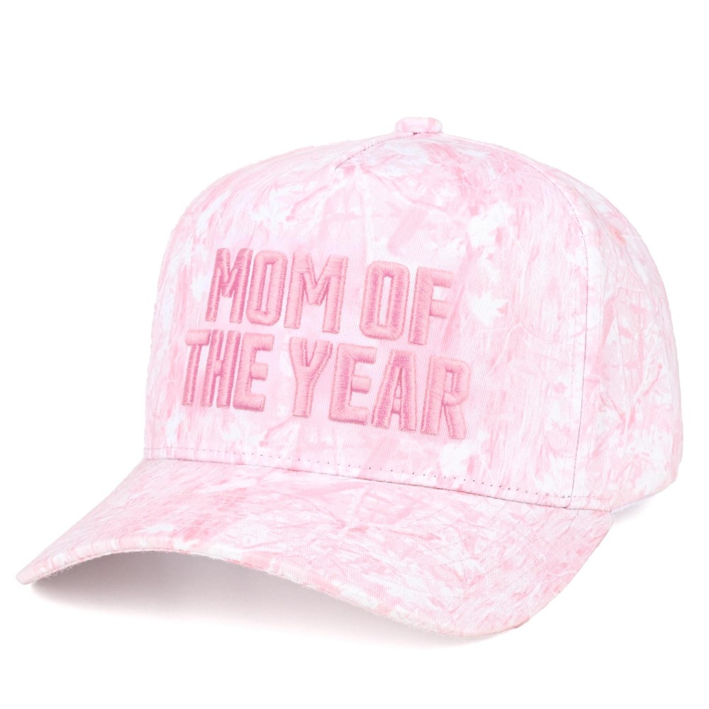 TCM0204 "MOM OF THE YEAR" Embroidered Two Tone Baseball Cap - One Size Fits Most - Snap Back Closure - 100% Cotton view 4