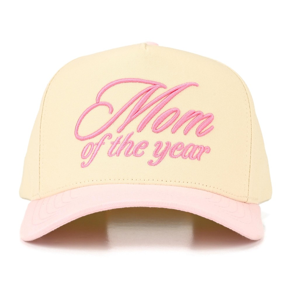 TCM0019REDNAVY "Mom of the year" Embroidered Two Tone Baseball Cap - One Size Fits Most - Snap Back Closure - 100% Cotton view 4