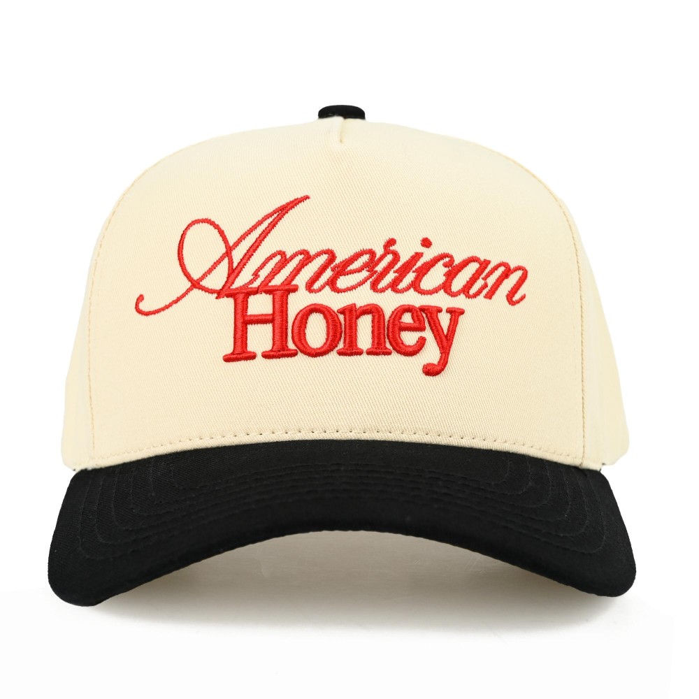 TCM0019BLK2 "American Honey" Embroidered Two Tone Baseball Cap - One Size Fits Most - Snap Back Closure - 100% Cotton view 4