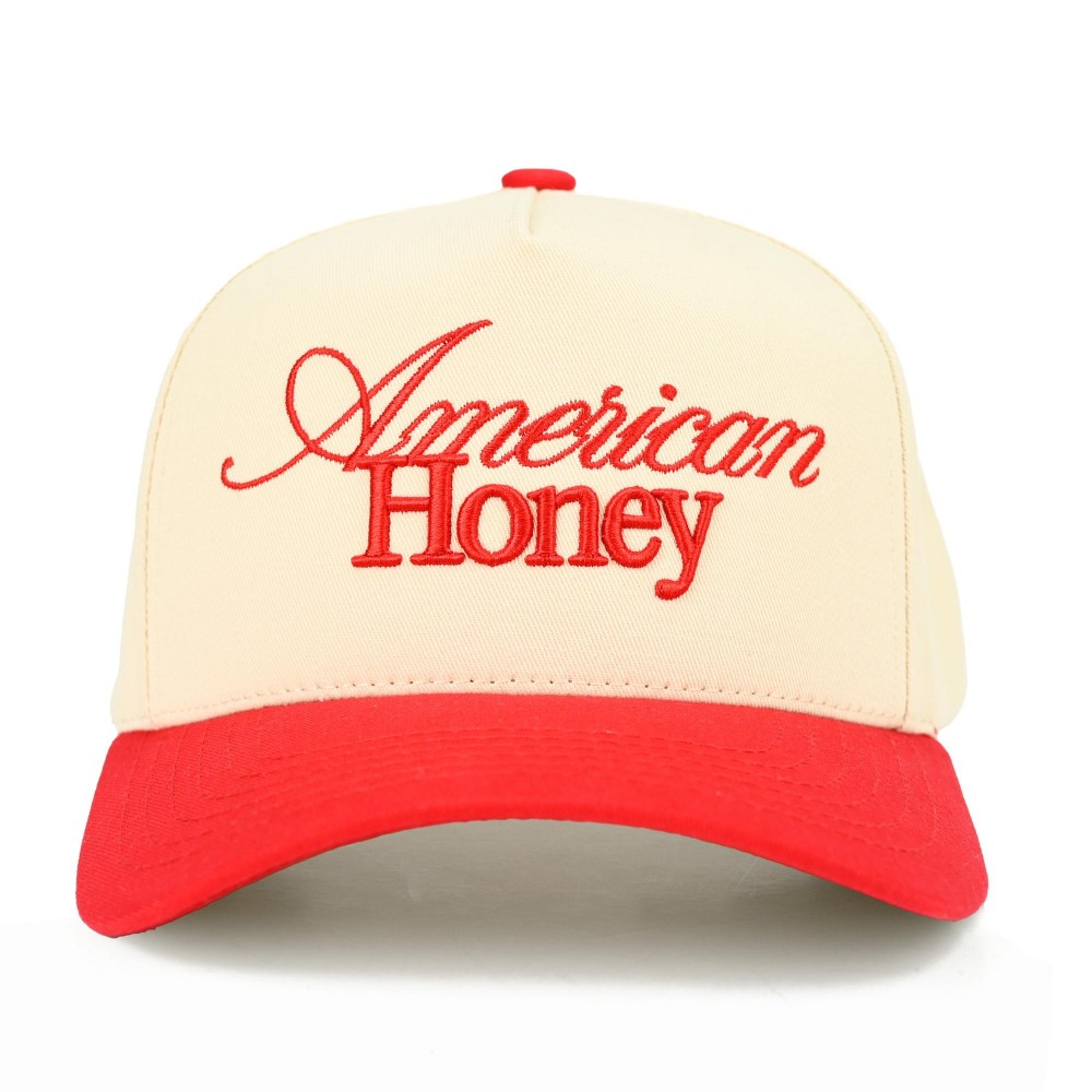 TCM0019RED "American Honey" Embroidered Two Tone Baseball Cap - One Size Fits Most - Snap Back Closure - 100% Cotton view 2
