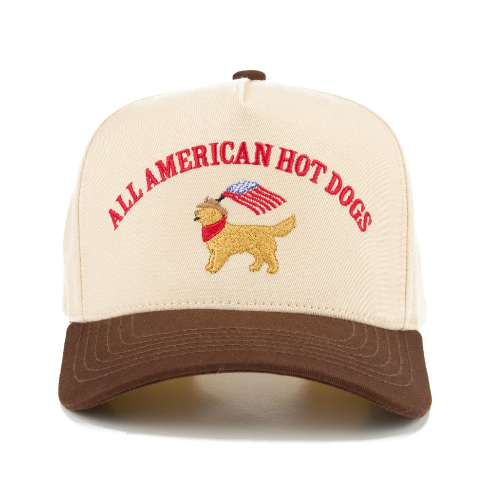 TCM0249 "ALL AMERICAN HOT DOGS" Embroidered Two Tone Baseball Cap - One Size Fits Most - Snap Back Closure - 100% Cotton view 2
