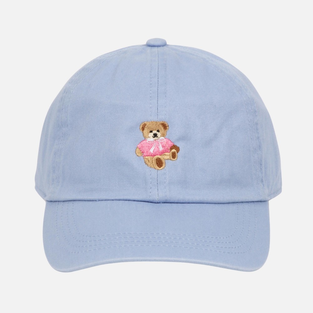 Teddy Bear In Bow Sweater Embroidered Baseball Cap - One Size Fits Most - Slide Buckle Adjustment - 100% Cotton view 2