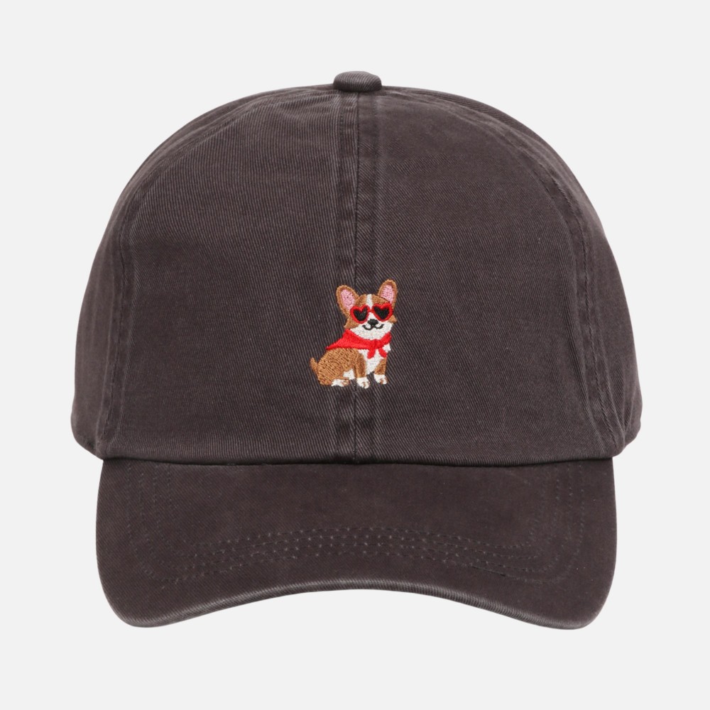Corgi Embroidered Baseball Cap - One Size Fits Most - Slide Buckle Adjustment - 100% Cotton view 2
