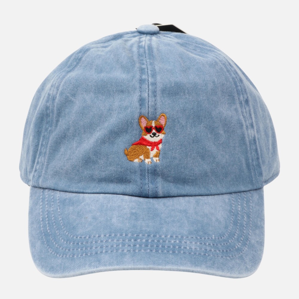 Corgi Embroidered Baseball Cap - One Size Fits Most - Slide Buckle Adjustment - 100% Cotton view 2