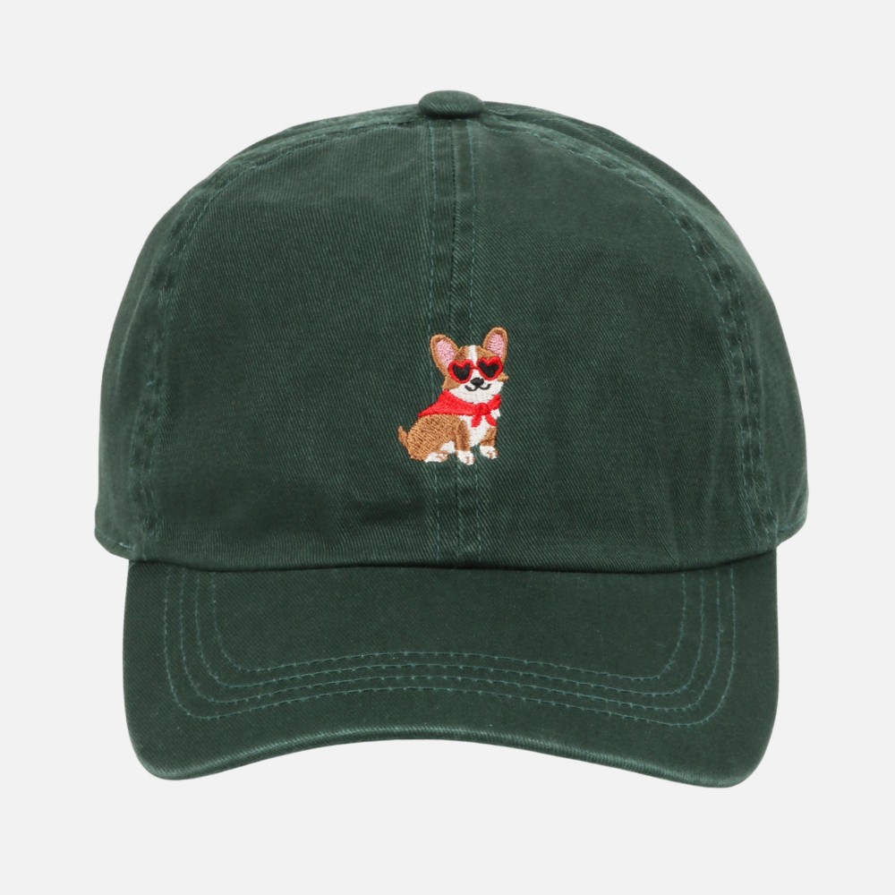 Corgi Embroidered Baseball Cap - One Size Fits Most - Slide Buckle Adjustment - 100% Cotton view 2