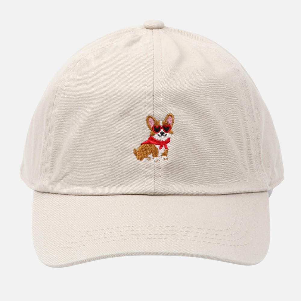 Corgi Embroidered Baseball Cap - One Size Fits Most - Slide Buckle Adjustment - 100% Cotton view 2