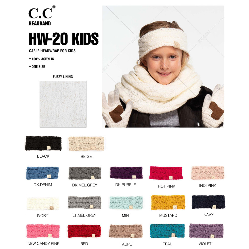 C.C HW-20-KIDS Kids Cable Knit Headwrap - One size fits most Kids - 100% Acrylic view 4