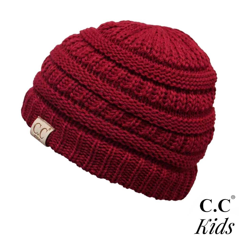 C.C YJ-847KIDS Kids Solid Knit Beanie - One size fits most Kids - 100% Acrylic view 2