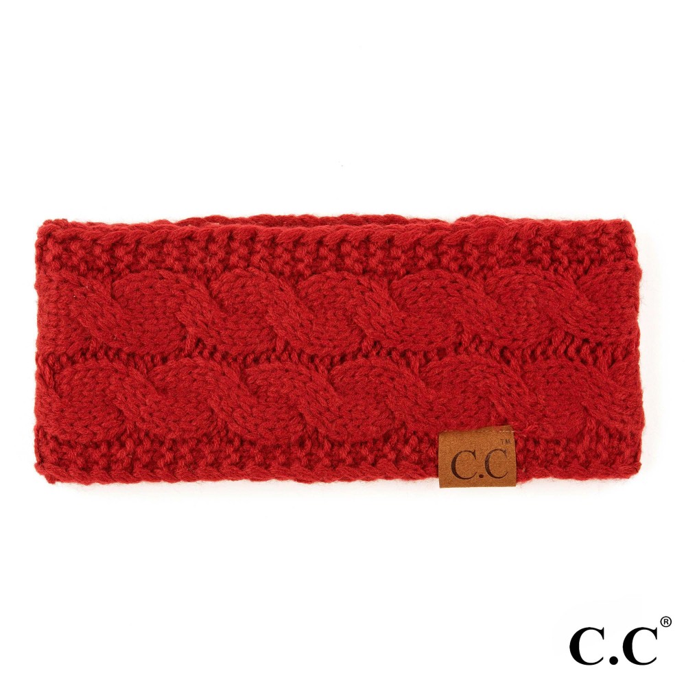 C.C HW-20 Solid Cable Knit Headwrap. - 100% Acrylic - One size fits most view 2