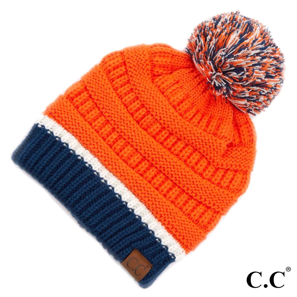 C.C HAT-1429 Game Day Knit Pom Beanie - One size fits most - 100% Acrylic view 2