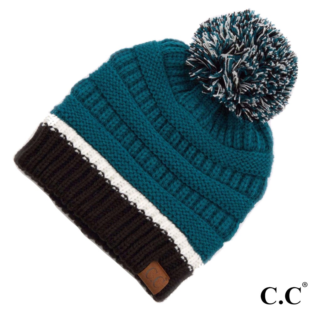 C.C HAT-1429 Game Day Knit Pom Beanie - One size fits most - 100% Acrylic view 2