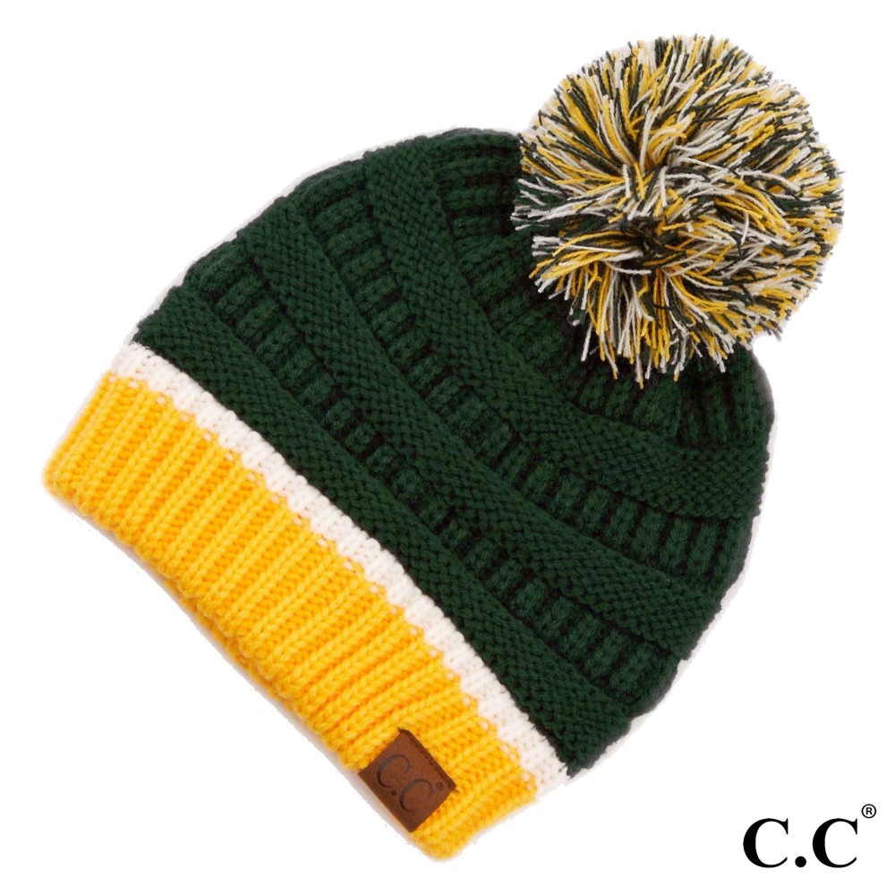 C.C HAT-1429 Game Day Knit Pom Beanie - One size fits most - 100% Acrylic view 2