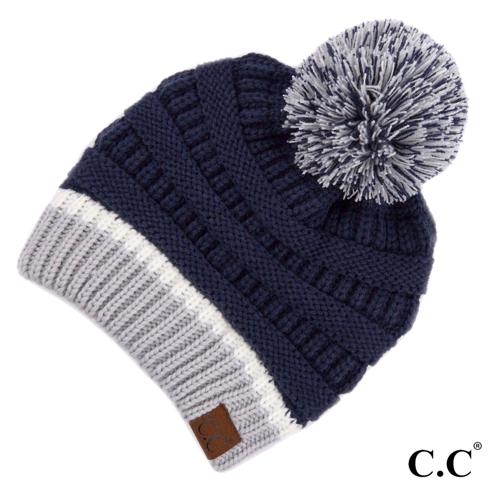 C.C HAT-1429 Game Day Knit Pom Beanie - One size fits most - 100% Acrylic view 2