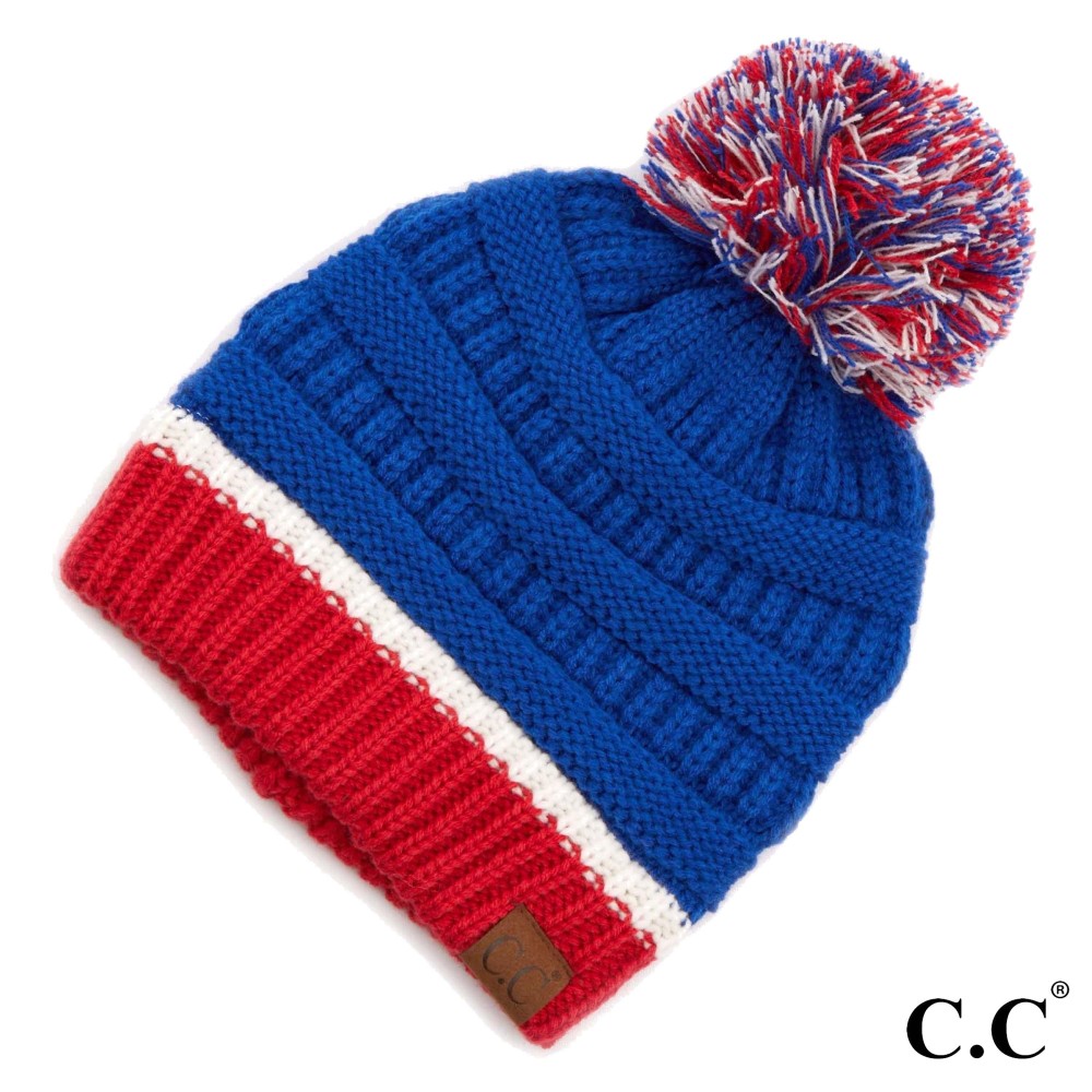 C.C HAT-1429 Game Day Knit Pom Beanie - One size fits most - 100% Acrylic view 2