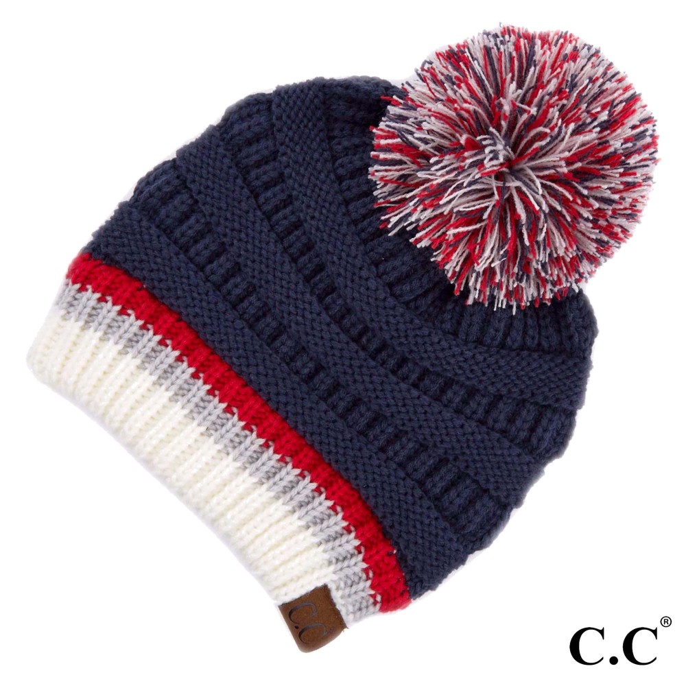 C.C HAT-1429 Game Day Knit Pom Beanie - One size fits most - 100% Acrylic view 2