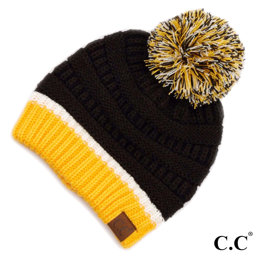 C.C HAT-1429 Game Day Knit Pom Beanie - One size fits most - 100% Acrylic view 2