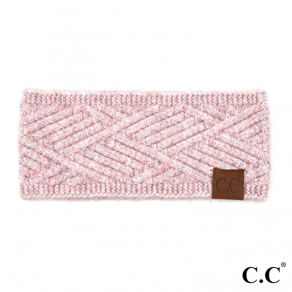 C.C HW-2060 Diagonal Stripe Criss-Cross Knit Pattern Head Wrap. - One size fits most - 47% Rayon / 31% PBT / 22% Nylon view 2