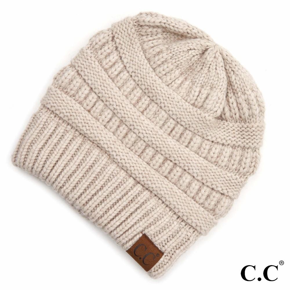 C.C HAT-888 Snuggly Soft Yarn Knit Beanie. - One size fits most - 47% Rayon / 31% PBT / 22% Nylon view 2