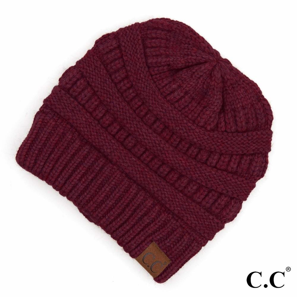 C.C HAT-888 Snuggly Soft Yarn Knit Beanie. - One size fits most - 47% Rayon / 31% PBT / 22% Nylon view 2