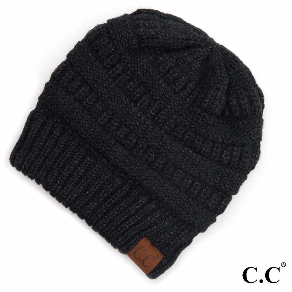 C.C HAT-888 Snuggly Soft Yarn Knit Beanie. - One size fits most - 47% Rayon / 31% PBT / 22% Nylon view 2