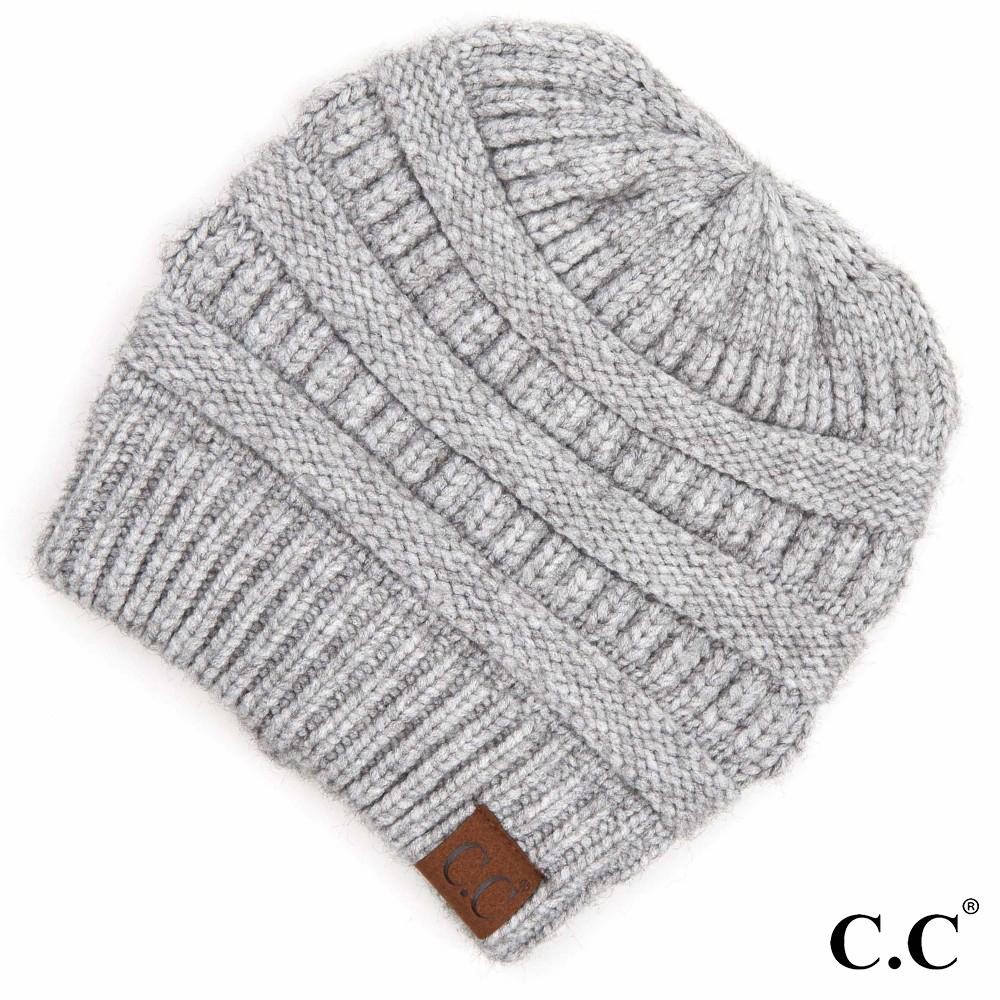 C.C HAT-888 Snuggly Soft Yarn Knit Beanie. - One size fits most - 47% Rayon / 31% PBT / 22% Nylon view 2