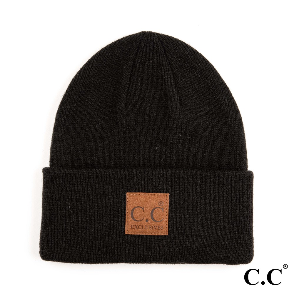 C.C HTM-1 Classic Beanie With Big Brown C.C Logo - One Size Fits Most - 100% Acrylic view 2