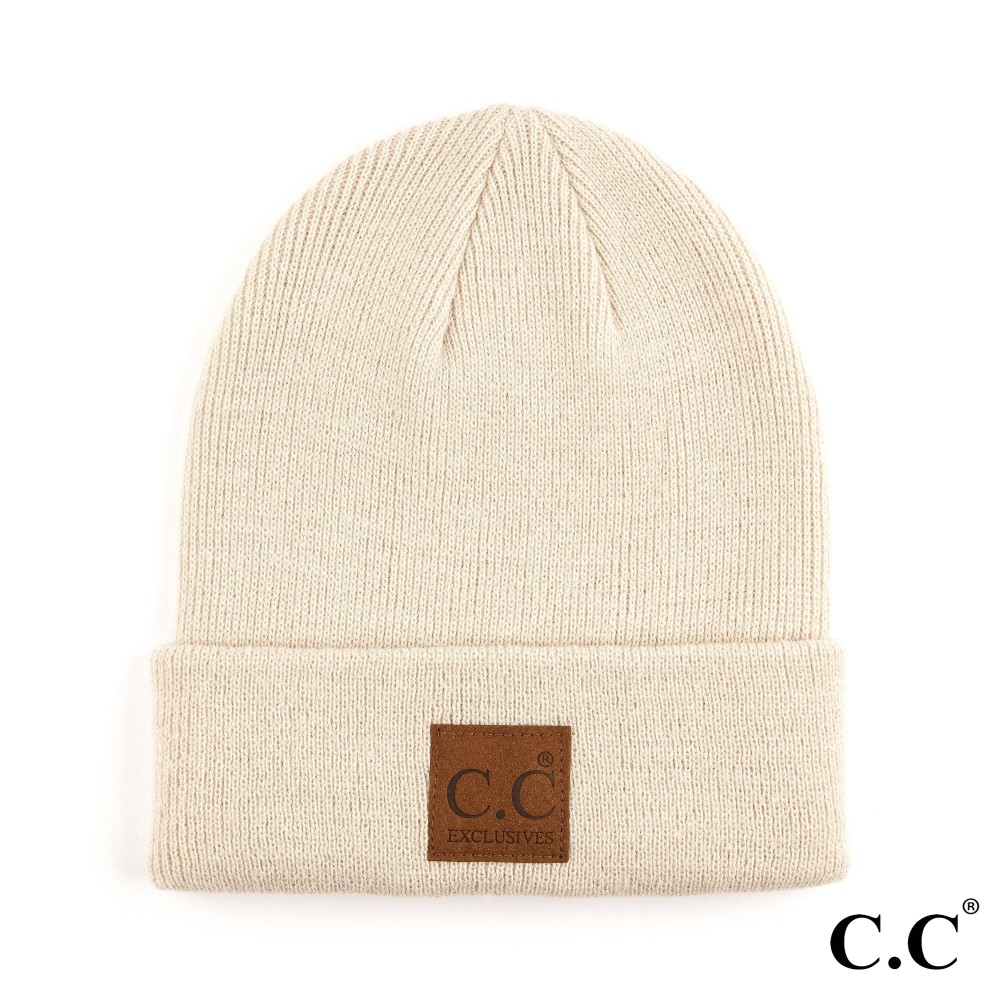 C.C HTM-1 Classic Beanie With Big Brown C.C Logo - One Size Fits Most - 100% Acrylic view 2