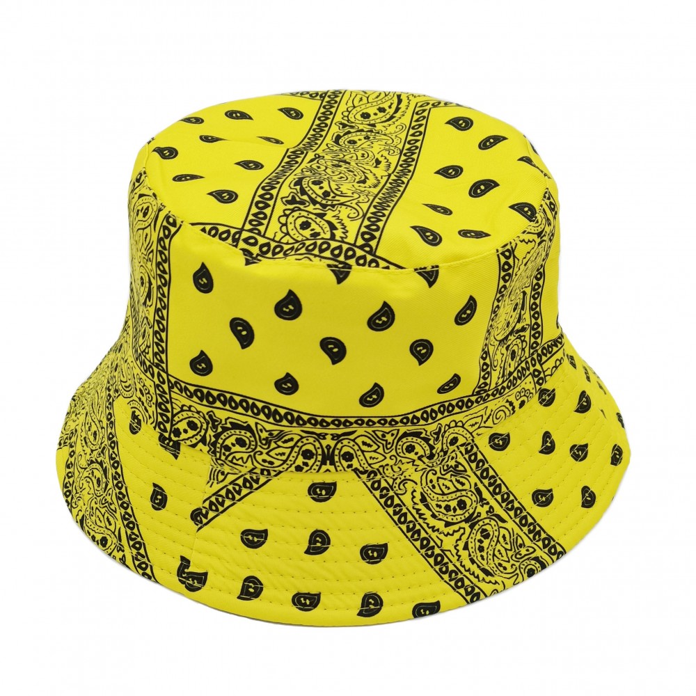 Bandana Print Bucket Hat. - 100% Polyester - One Size Fits Most - Brim is Approximately 2.5" view 2