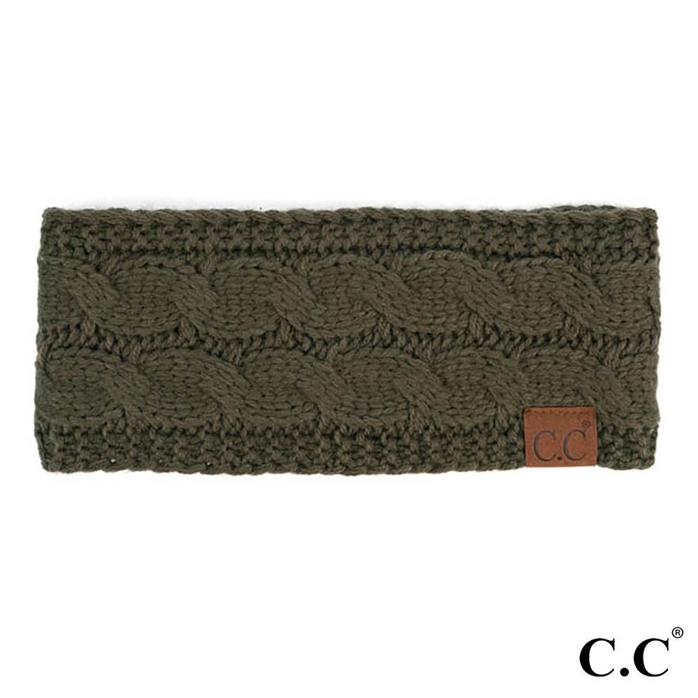 C.C HW-20 Solid Cable Knit Headwrap. - 100% Acrylic - One size fits most view 2