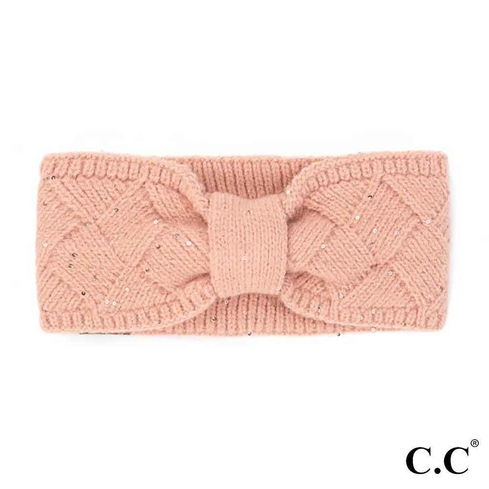C.C HW-2073 Knit Headwrap with Sequin Detail -42% Polyester / 35% Acrylic / 23% Nylon - One Size Fits Most view 2