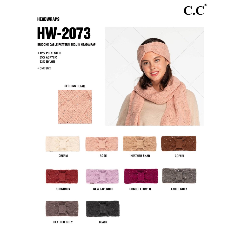 C.C HW-2073 Knit Headwrap with Sequin Detail -42% Polyester / 35% Acrylic / 23% Nylon - One Size Fits Most view 4