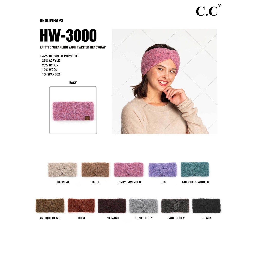 C.C HW-3000 Recycled Yarn Headwrap - 47% Recycled Yarn / 22% Acrylic / 10% Wool / 1% Spandex - One Size Fits Most view 4