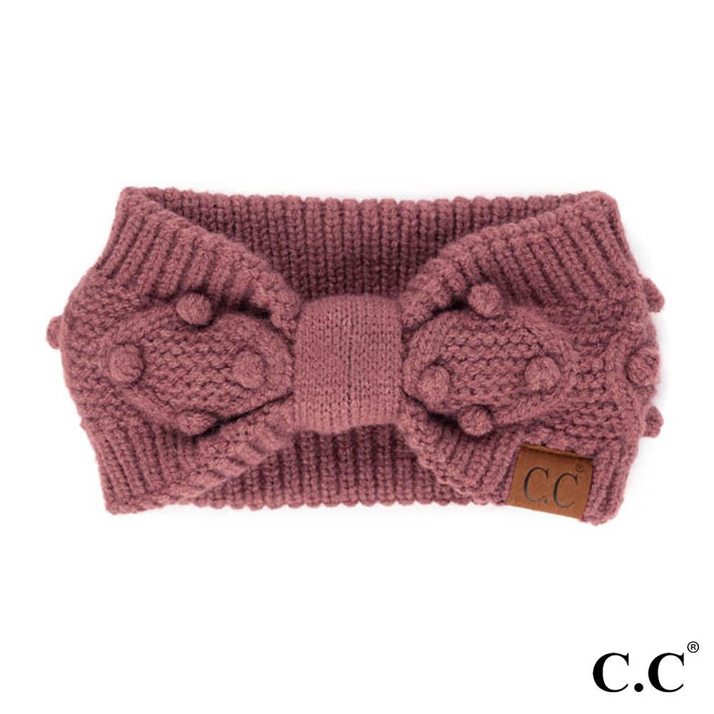 C.C HW-3836 Knit Headwrap Featuring Handmade Bobbles - 100% Acrylic - One Size Fits Most view 2