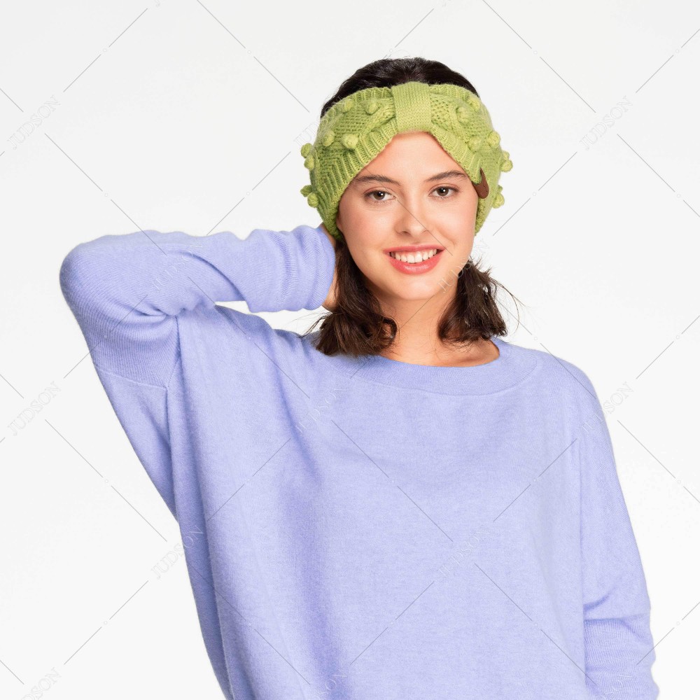 C.C HW-3836 Knit Headwrap Featuring Handmade Bobbles - 100% Acrylic - One Size Fits Most view 6