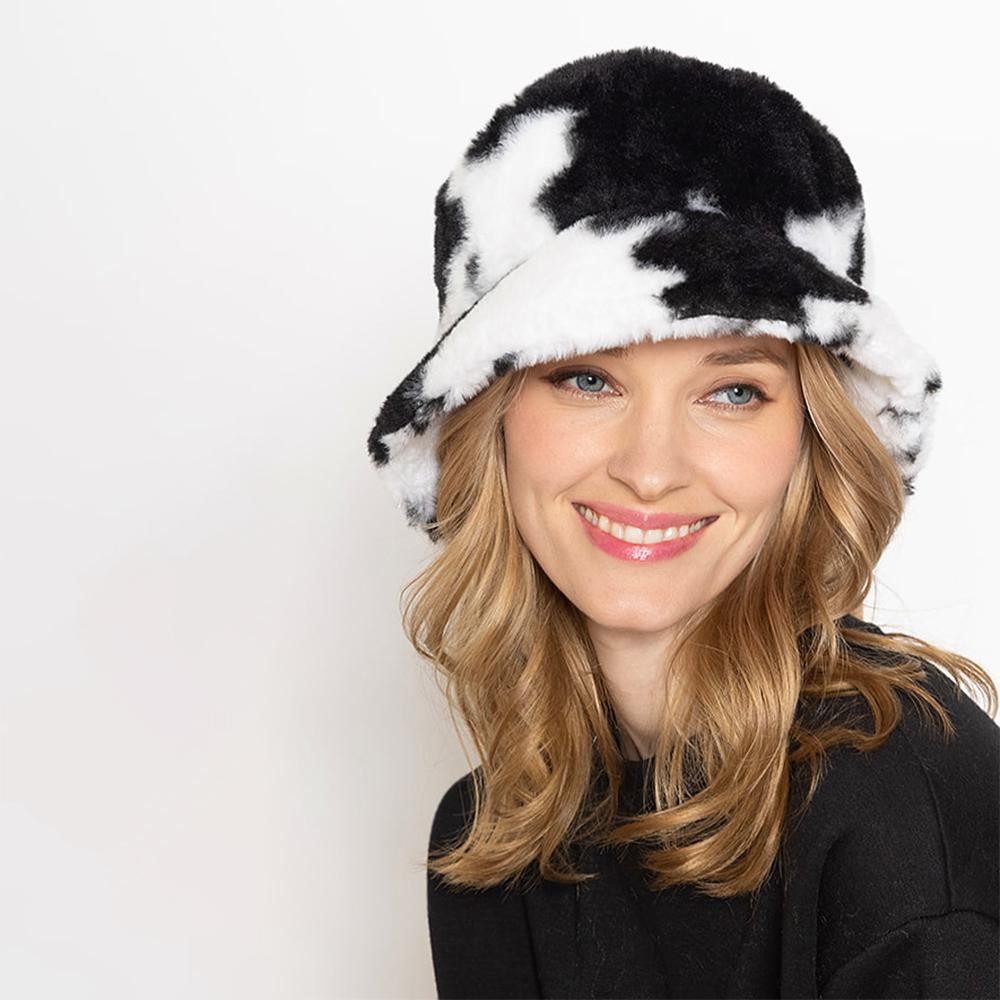 Do Everything In Love Animal Print Fur Bucket Hat. - One Size Fits Most - 100% Polyester view 2