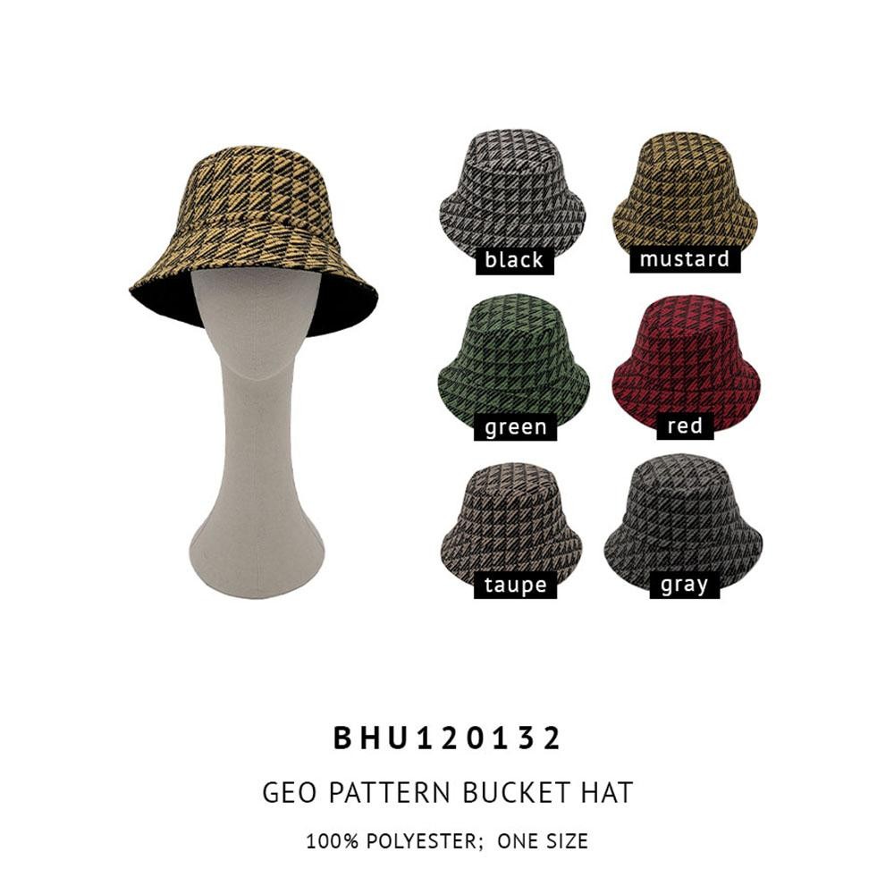 Tweed Print Bucket Hat - One Size Fits Most - 100% Polyester view 4