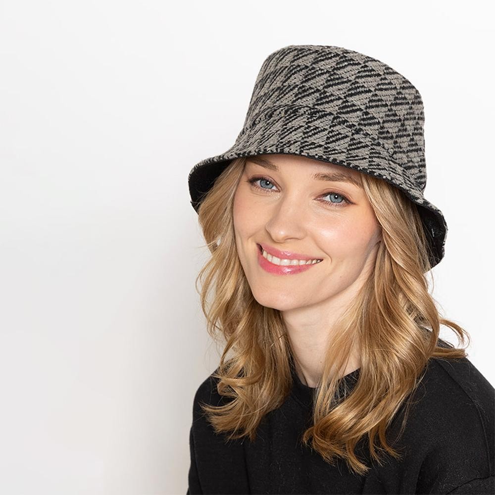 Tweed Print Bucket Hat - One Size Fits Most - 100% Polyester view 4