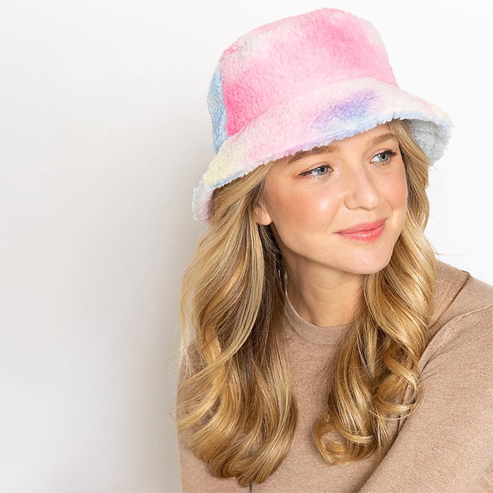 Do Everything In Love Multicolor Fur Bucket Hat - One Size Fits Most - 100% Polyester view 4