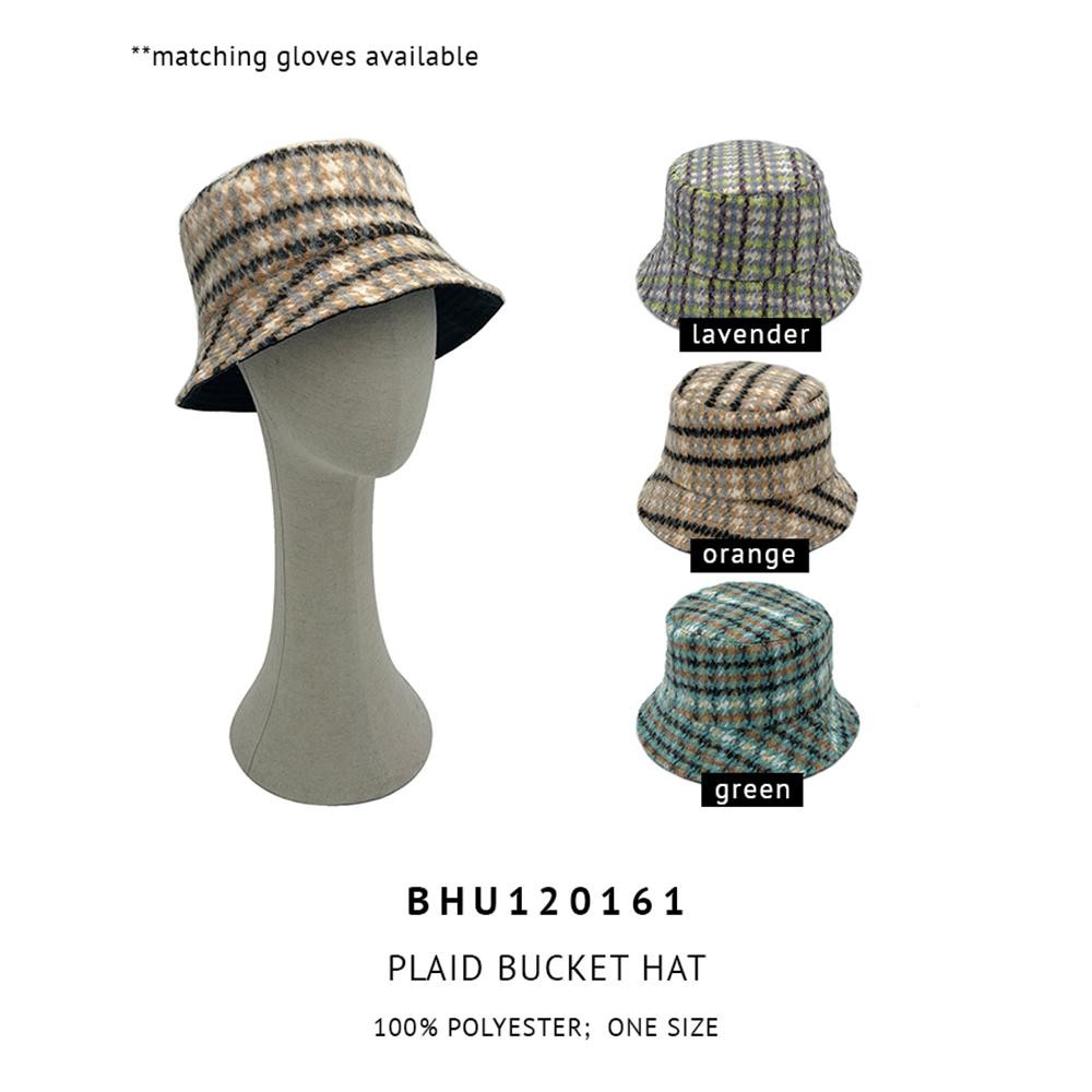 Tweed Pattern Bucket Hat - One Size Fits Most - 100% Polyester view 4