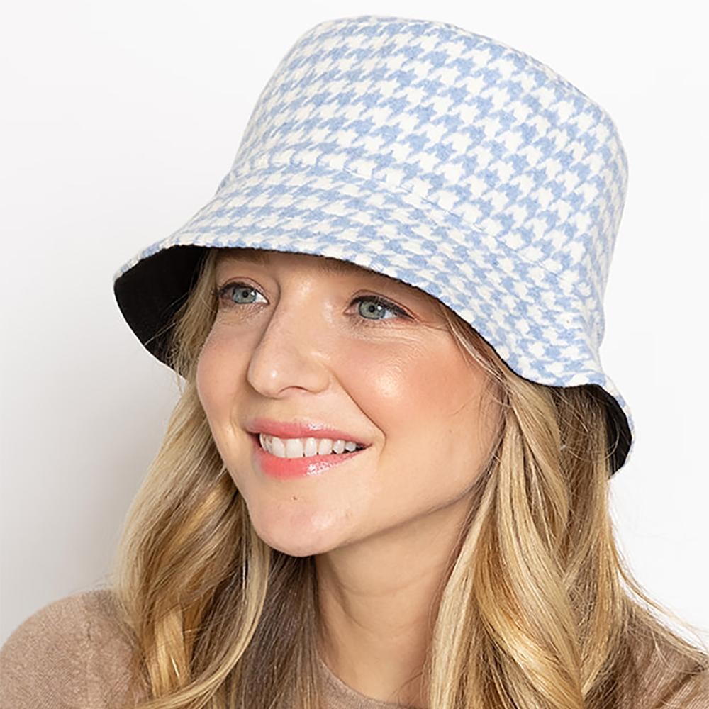 Herringbone Pattern Bucket Hat - One Size Fits Most - 100% Polyester view 2