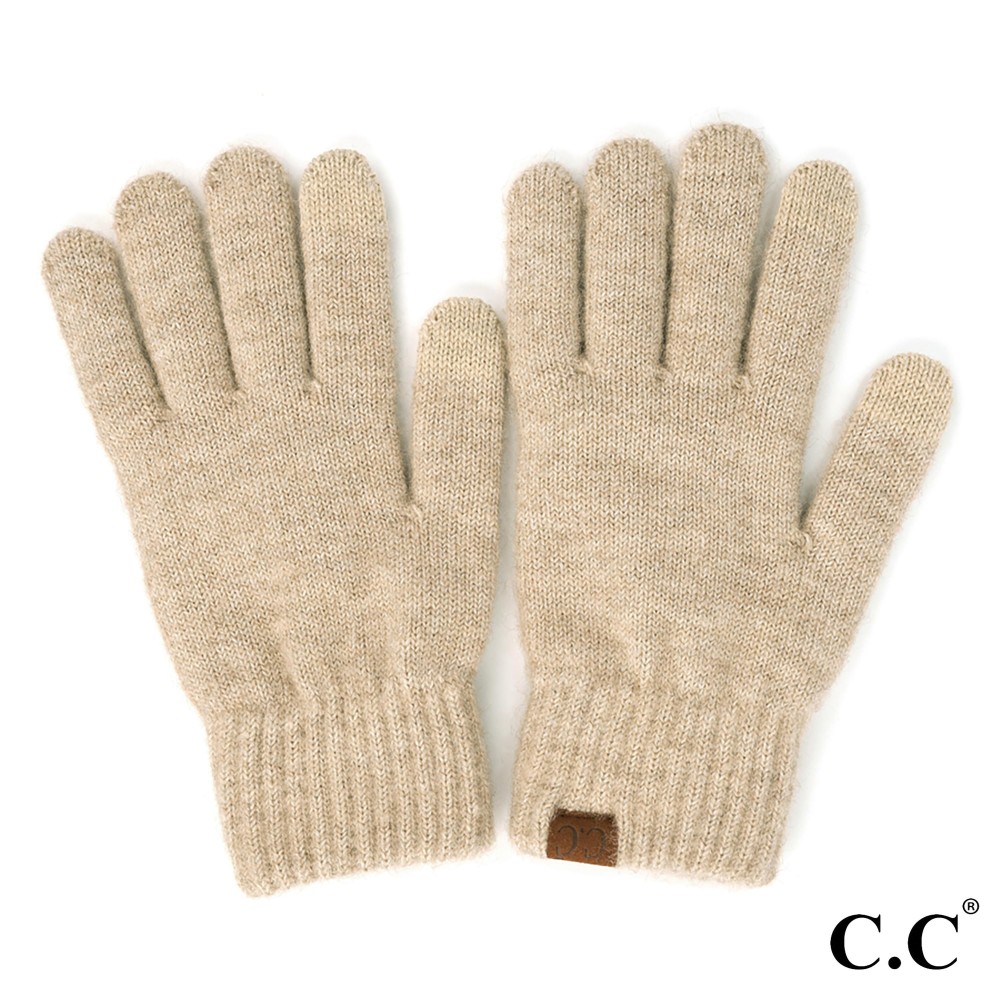 C.C G-9021 Heather Knit Plain Smart Touch Gloves - One Size Fits Most - Touchscreen Compatible - 97% Recycled Polyester / 3% Spandex view 2