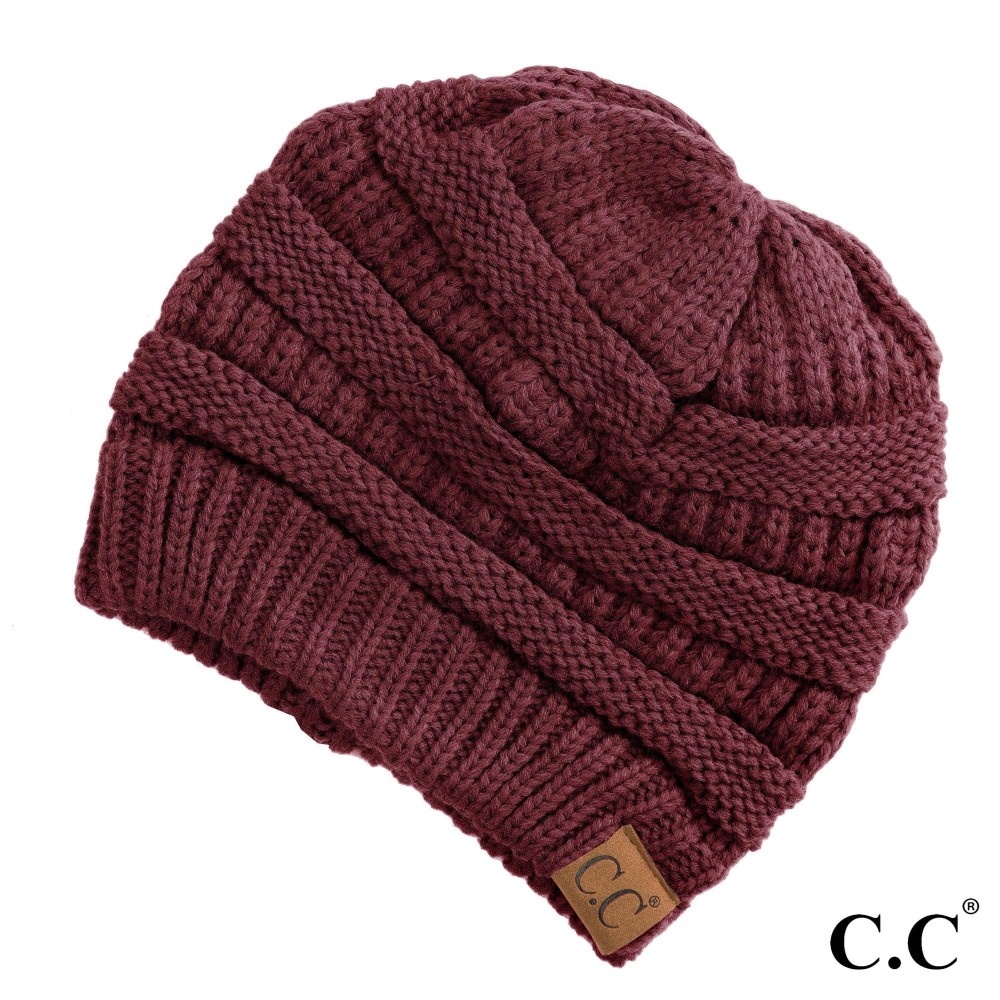 C.C Hat-20A Solid Ribbed Beanie "The Original" Beanie. - One Size - 100% Acrylic - Matches C.C YJ-847, HW-21, MB-20A, and G-20 view 2