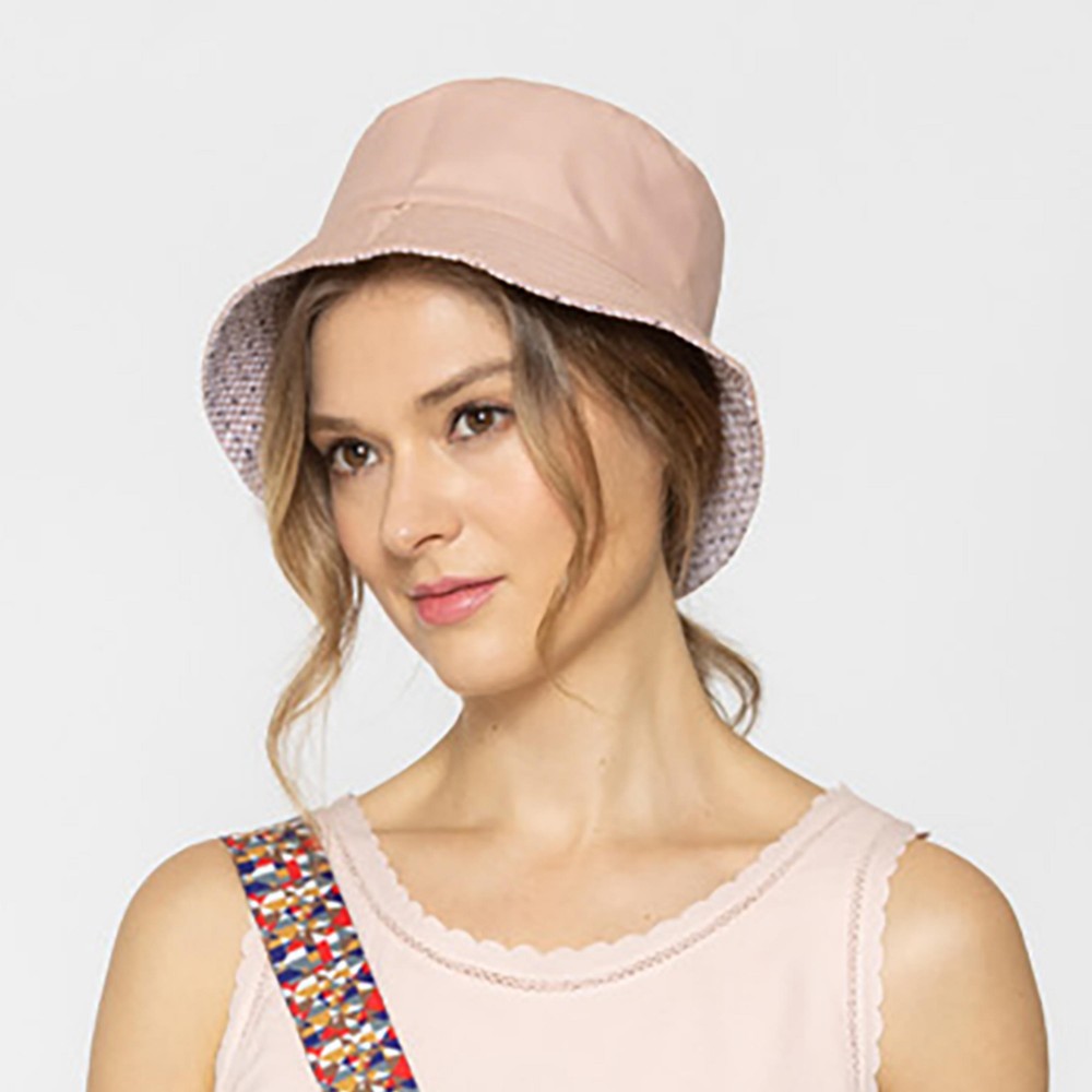 Gingham And Dot Reversible Bucket Hat - One Size Fits Most - 100 % Polyester view 4