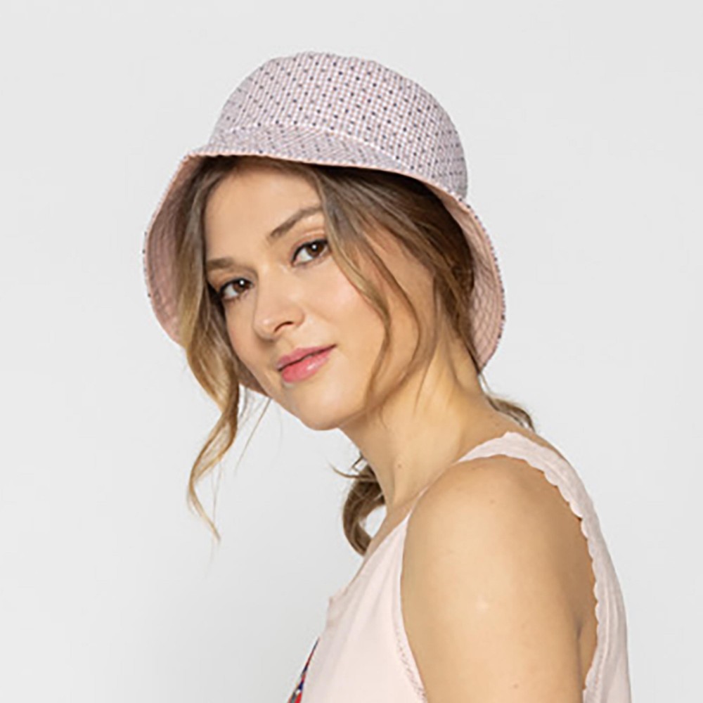 Gingham And Dot Reversible Bucket Hat - One Size Fits Most - 100 % Polyester view 6