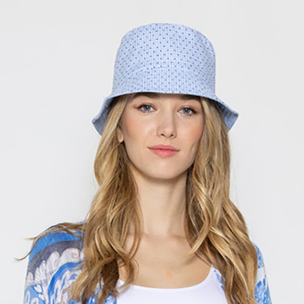 Gingham And Dot Reversible Bucket Hat - One Size Fits Most - 100 % Polyester view 2