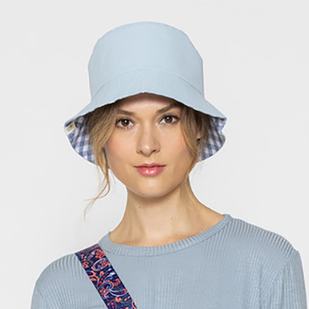 Gingham Reversible Bucket Hat - One Size Fits Most - 100 % Polyester view 4