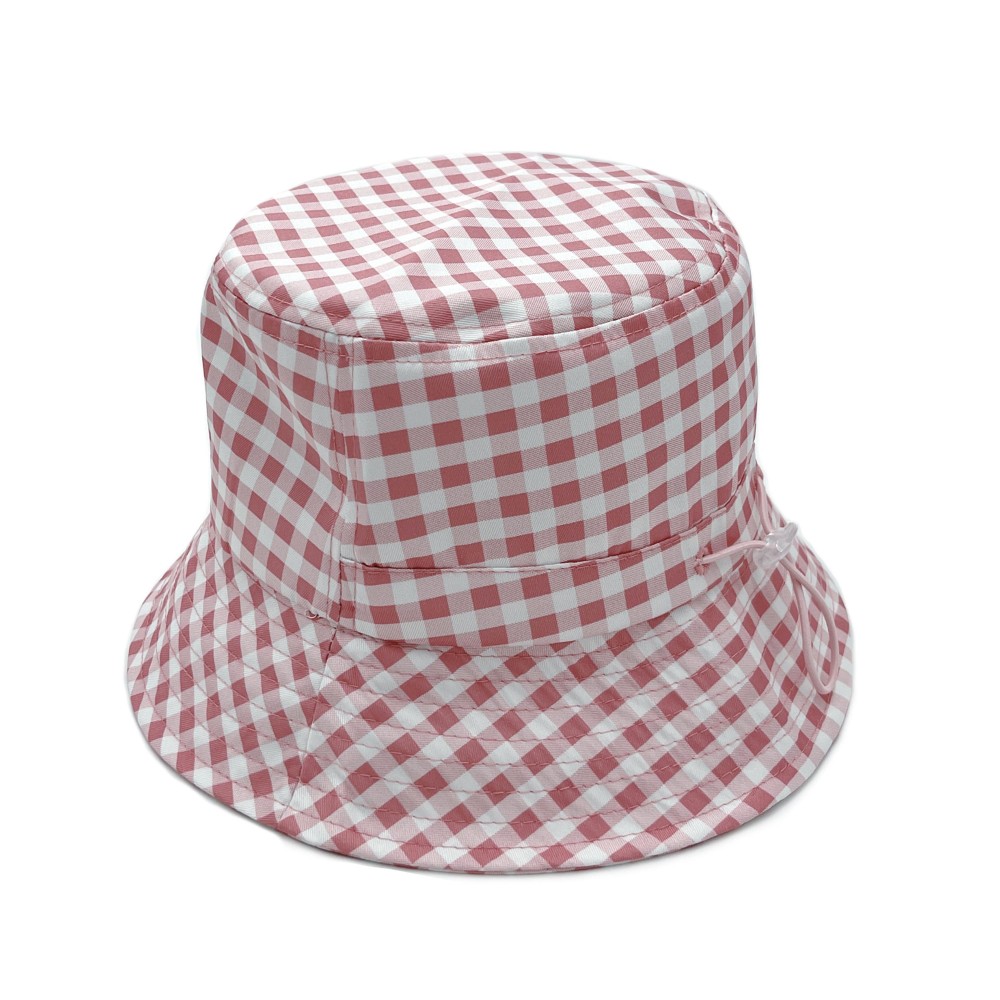 Gingham Print Bucket Hat - One Size Fits Most - Adjustable - 100% Polyester view 2