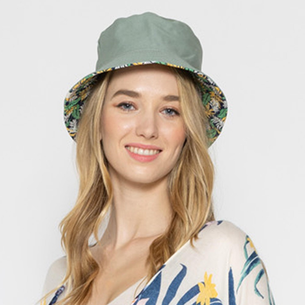 Palm Leaf Reversible Bucket Hat - One Size Fits Most - 100 % Polyester view 6