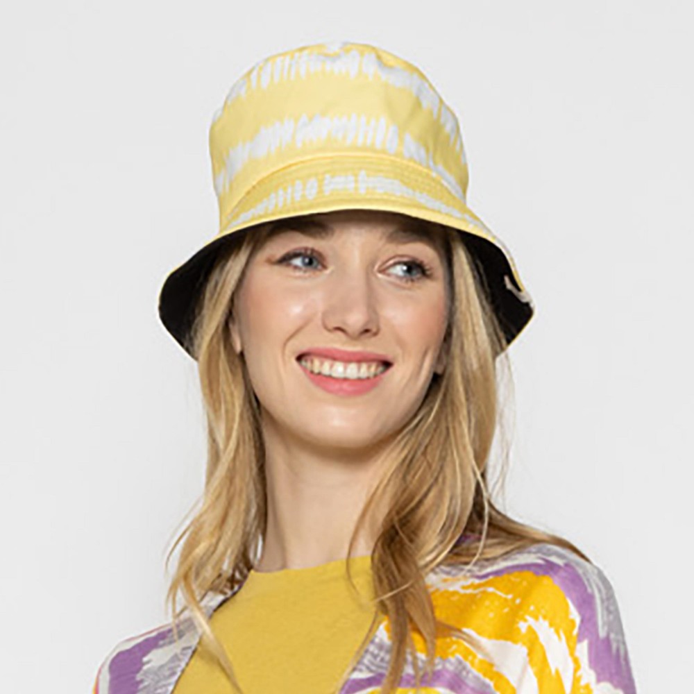 Tie Dye Reversible Bucket Hat - One Size Fits Most - 100 % Polyester - Reversible Side Is Solid Black view 2