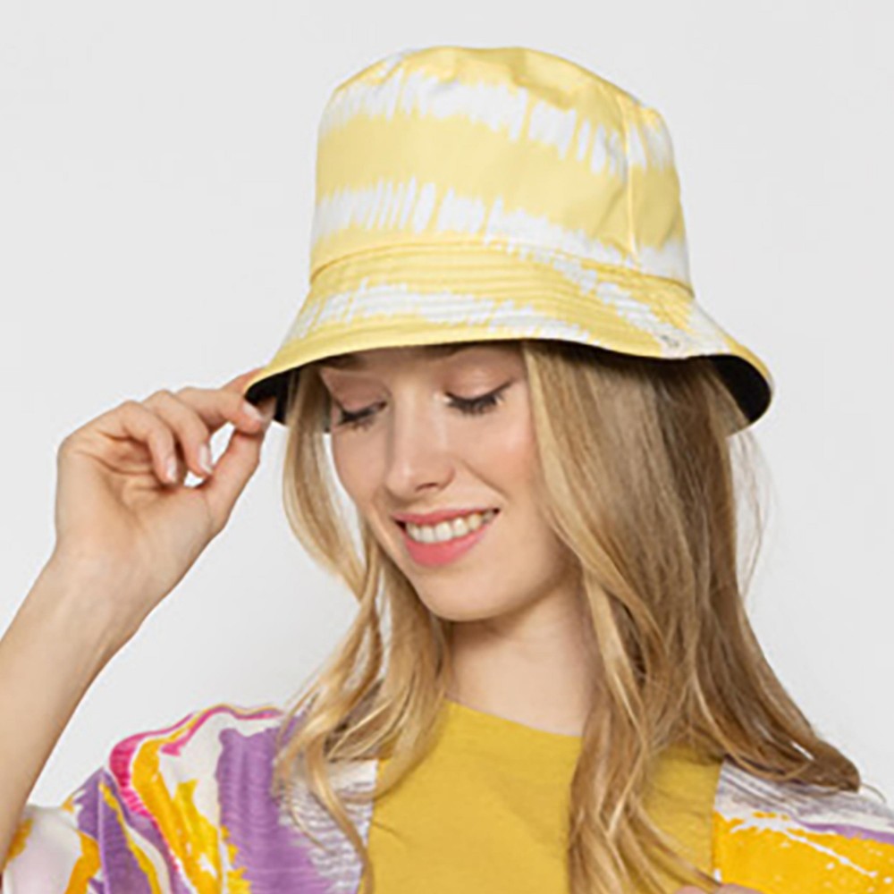 Tie Dye Reversible Bucket Hat - One Size Fits Most - 100 % Polyester - Reversible Side Is Solid Black view 4